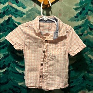 Cat & Jack Light Pink Checkered Kids Button-Down Shirt